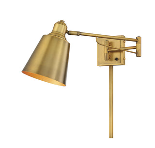 Mscon One Light Wall Sconce in Natural Brass