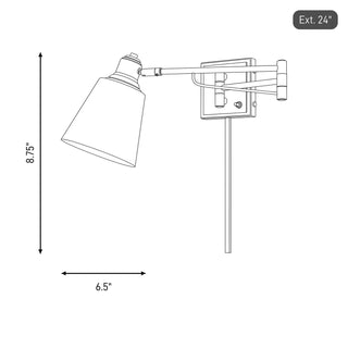 Mscon One Light Wall Sconce in Natural Brass