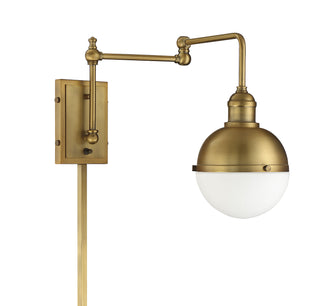 Mscon One Light Wall Sconce in Natural Brass