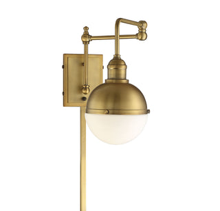 Mscon One Light Wall Sconce in Natural Brass