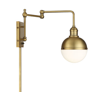 Mscon One Light Wall Sconce in Natural Brass