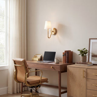 Mscon One Light Wall Sconce in Natural Brass