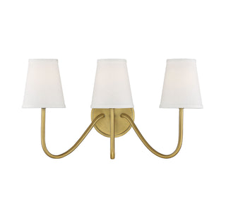 Meridian - M90056NB - Three Light Wall Sconce - Mscon - Natural Brass