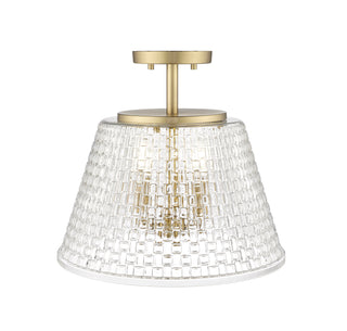 Saben 3-Light Semi-Flush Ceiling Mount Vintage Brass