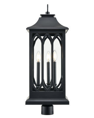 Mallorey 3-Light Outdoor Post Lantern Powder Coated Black