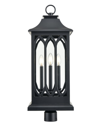 Mallorey 3-Light Outdoor Post Lantern Powder Coated Black