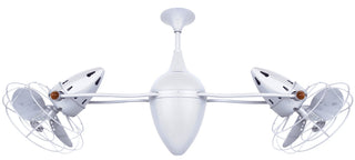 Ar Ruthiane series 360° dual headed rotational ceiling fan. Multiple finish options to choose from. Gloss White / White Finish / 46 Inch