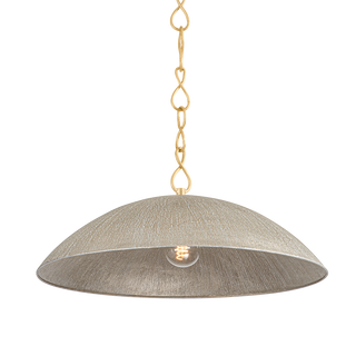 EVE Pendant with Vintage Gold Leaf/ Textured Warm Silver Leaf Finish