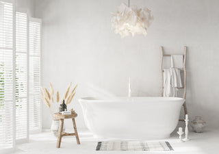 67 inch Soaking Bathtub in Glossy White with Polished White Trim