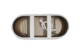 59 inch Soaking Bathtub in Glossy White with Brushed Gold Trim