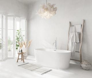 59 inch Bathtub in Glossy White with Chrome Trim