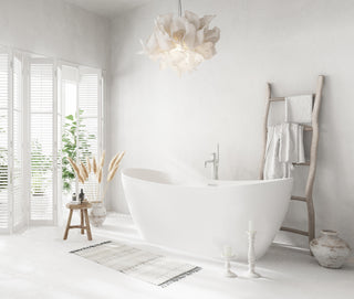 67 inch Bathtub in Glossy White with Brushed Nickel Trim