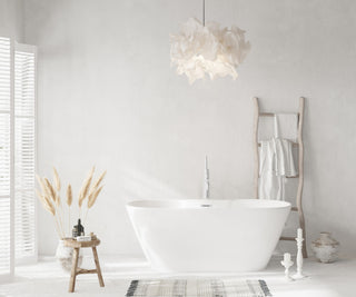 59 inch Bathtub in Glossy White with Chrome Trim