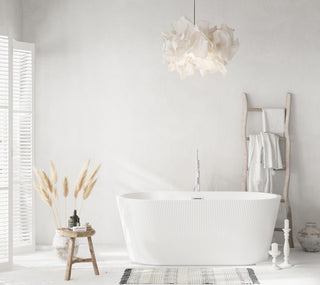 59 inch Bathtub in Glossy White with Chrome Trim