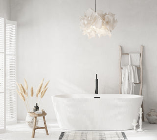 67 inch Bathtub in Glossy White with Matte Black Trim