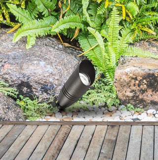 Outdoor 12V Cast Brass spot light 3 inch Wide x 8.5 inch High in Dark Bronze with spring
