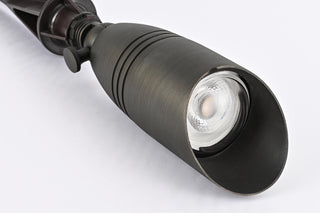 Outdoor 12V Cast Brass spot light 3 inch Wide x 8.5 inch High in Dark Bronze with spring
