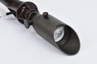 Outdoor 12V Cast Brass spot light 1.75 inch Wide x 4.5 inch High in Dark Bronze