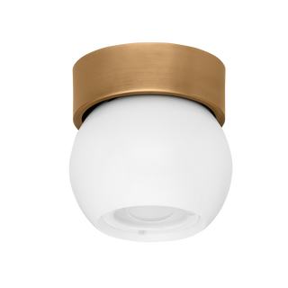 ODIN Flush Mount with PATINA BRASS AND SOFT WHITE Finish