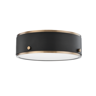 Eli Flush Mount with PATINA BRASS AND SOFT OFF BLACK Finish