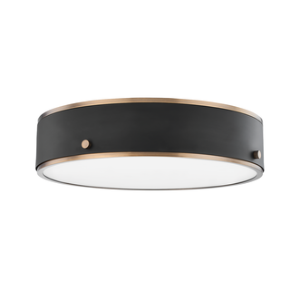 Eli Flush Mount with PATINA BRASS AND SOFT OFF BLACK Finish