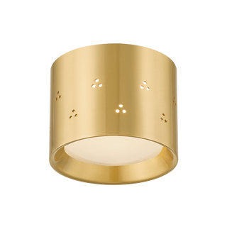 EDISTO Flush Mount with AGED BRASS Finish