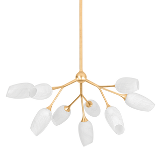 Aldean Chandelier with Vintage Gold Leaf Finish