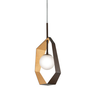 Origami Pendant with BRONZE WITH GOLD LEAF Finish