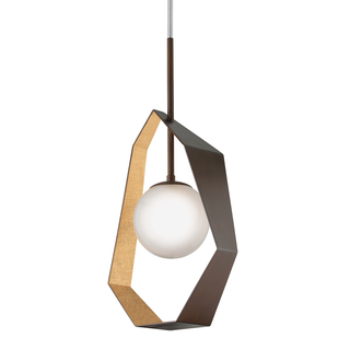 Origami Pendant with BRONZE WITH GOLD LEAF Finish