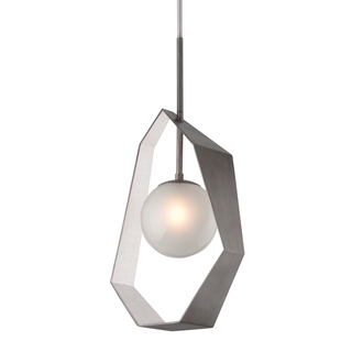 Origami Pendant with GRAPHITE WITH SILVER LEAF Finish