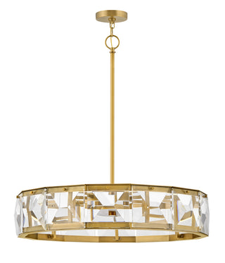 Jolie Medium LED Drum Chandelier in Heritage Brass