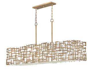Farrah Medium Eight Light Linear in Burnished Gold