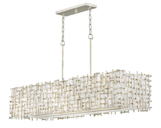 Farrah Medium Eight Light Linear in Silver Leaf
