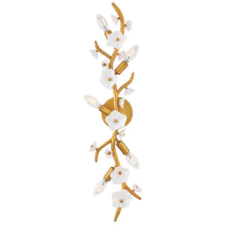 Azalea Large Five Light Sconce in Distressed Brass