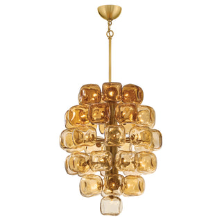 Perriand Small Chandelier in Unlacquered Brass