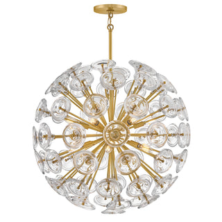 Maya Medium Globe Chandelier in Unlacquered Brass