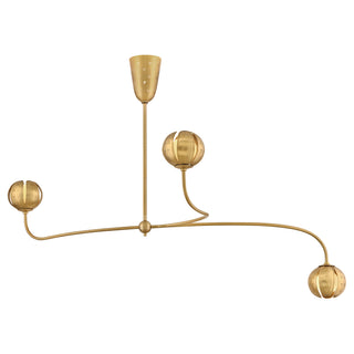 Anthos Large Abstract Chandelier in Unlacquered Brass