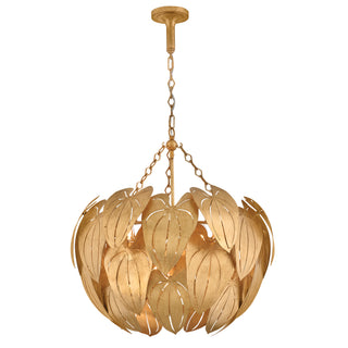 Camille Medium Chandelier in Distressed Brass
