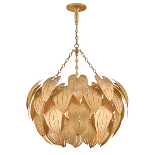 Camille Large Chandelier in Distressed Brass