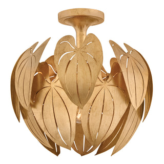 Camille Large Convertible Semi-Flush Mount in Distressed Brass