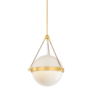 ABBIE Pendant in AGED BRASS/SOFT BISQUE Finish