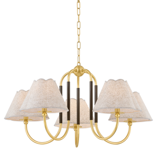 JANIE Chandelier in AGED BRASS/TRUE BRONZE Finish