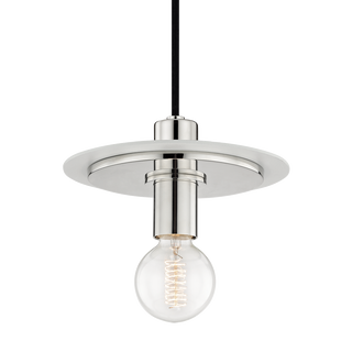 Milo Pendant in Polished Nickel/white Finish