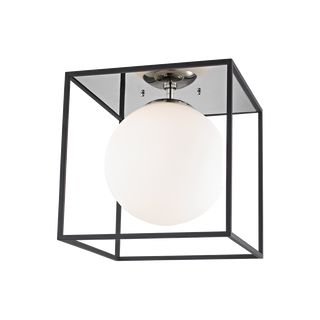 Aira Flush Mount in Polished Nickel/black Finish