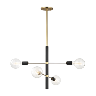 Astrid Chandelier in Aged Brass/black Finish