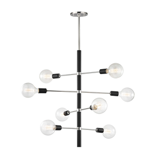 Astrid Chandelier in Polished Nickel/black Finish