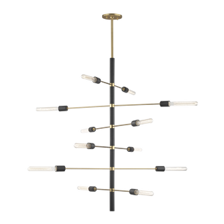Astrid Chandelier in Aged Brass/black Finish