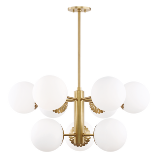 Paige Chandelier in Aged Brass Finish
