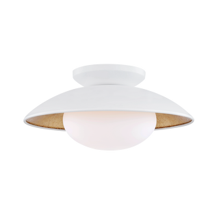 Cadence Semi Flush in White Lustro/gold Leaf Combo Finish