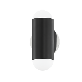 Kira Wall Sconce in Polished Nickel/Soft Black Finish